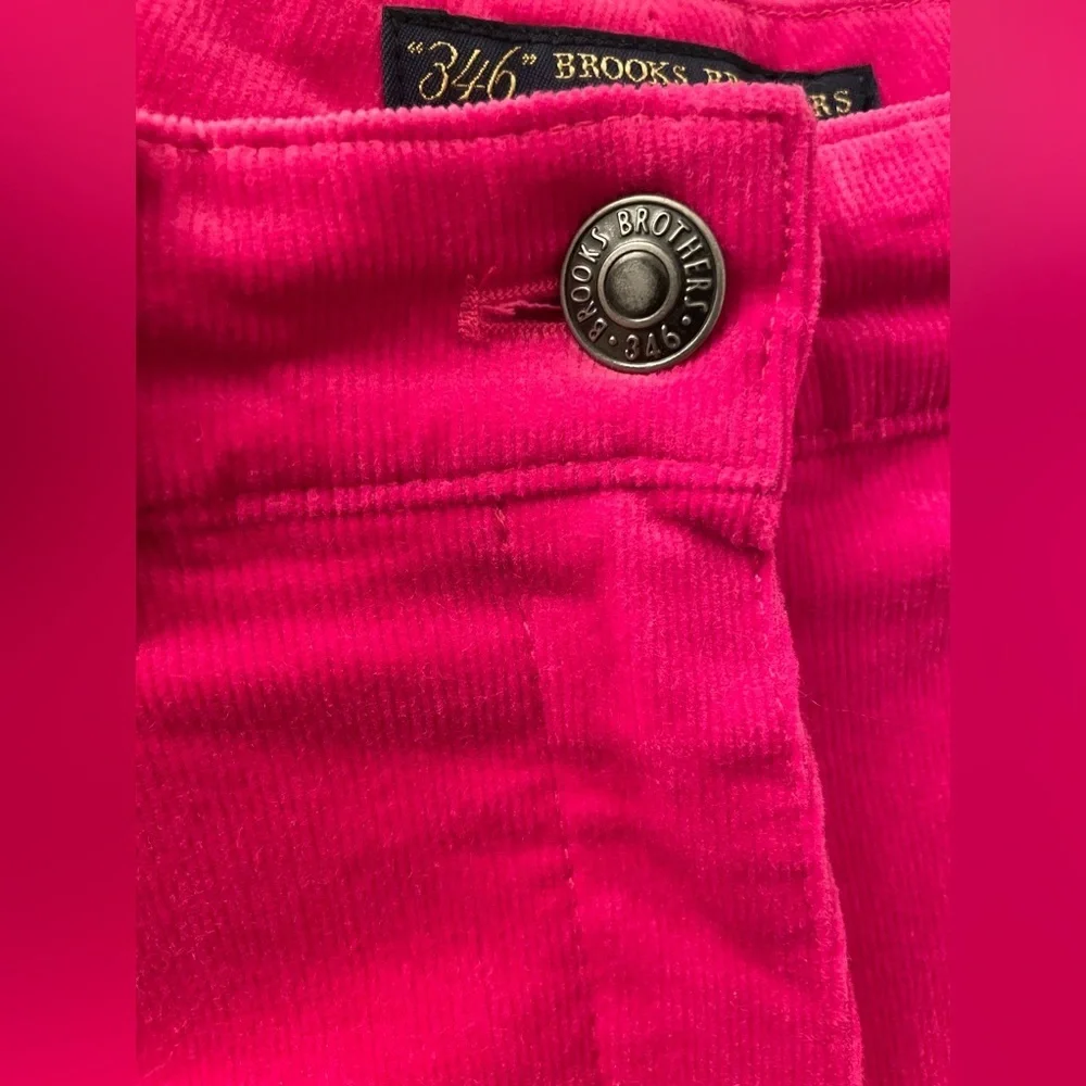 346 Brooks Brothers Hot Pink NWOT "Natalie Fit" Micro Corduroy 5-Pocket Pants - Picture 6 of 10